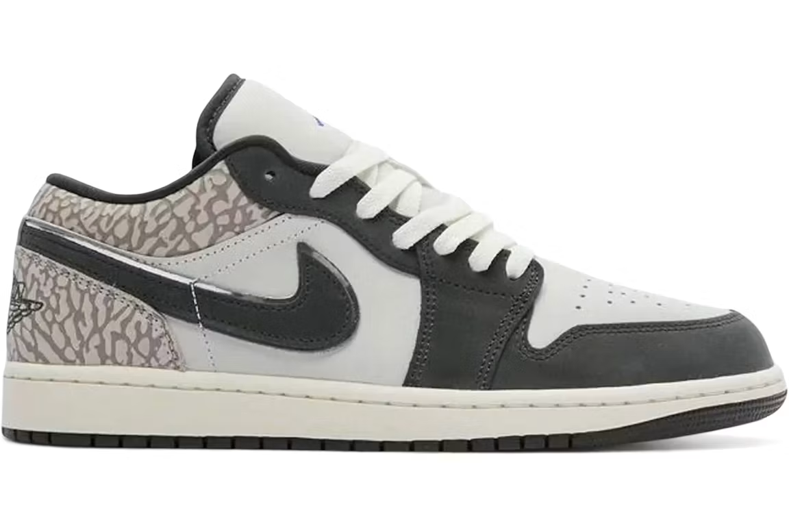 Jordan 1 Low SE Sail Deep Pewter Elephent Print