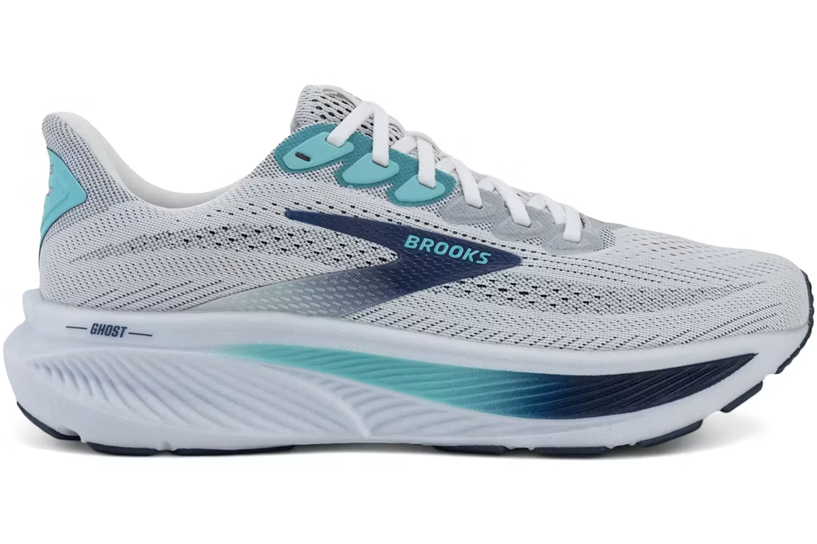 Brooks Ghost 17 White Beacon Blue Ipanema