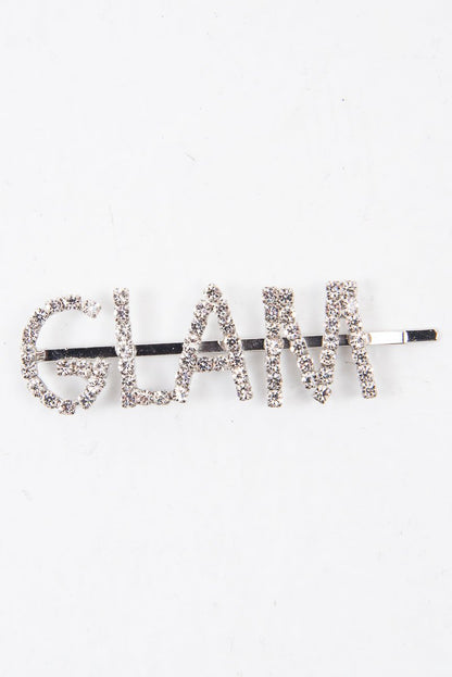 Silver Diamante Glam Slogan Hair Slide - Azelia